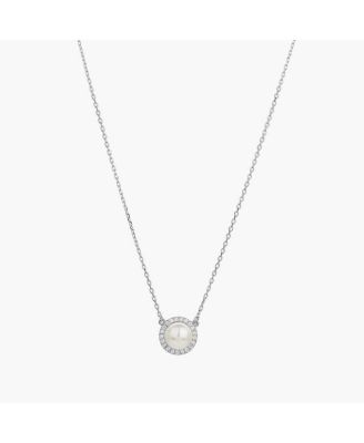 Sterling Plated Eleanor Pearl Necklace Dainty Trendy