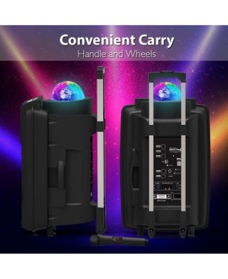 700W Wireless Portable PA Speaker System – Rechargeable, Bluetooth, USB, Micro SD, FM, AUX, Mic & DJ Lights – For Parties