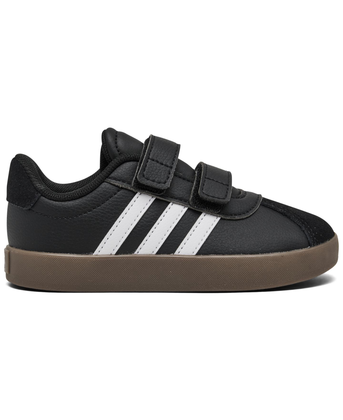 Детские кроссовки adidas VL Court 3.0 Fastening Strap Casual, цвет: Чёрный / Белый — фото 3