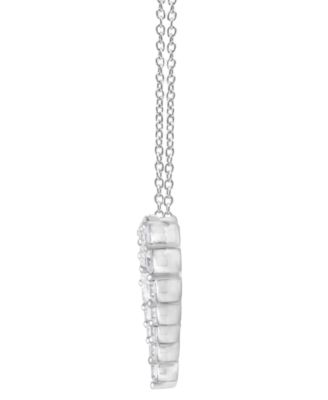 Lab Grown Diamond Open Heart Pendant Necklace (2 ct. t.w.) in 14k White Gold, 16" + 2" extender
