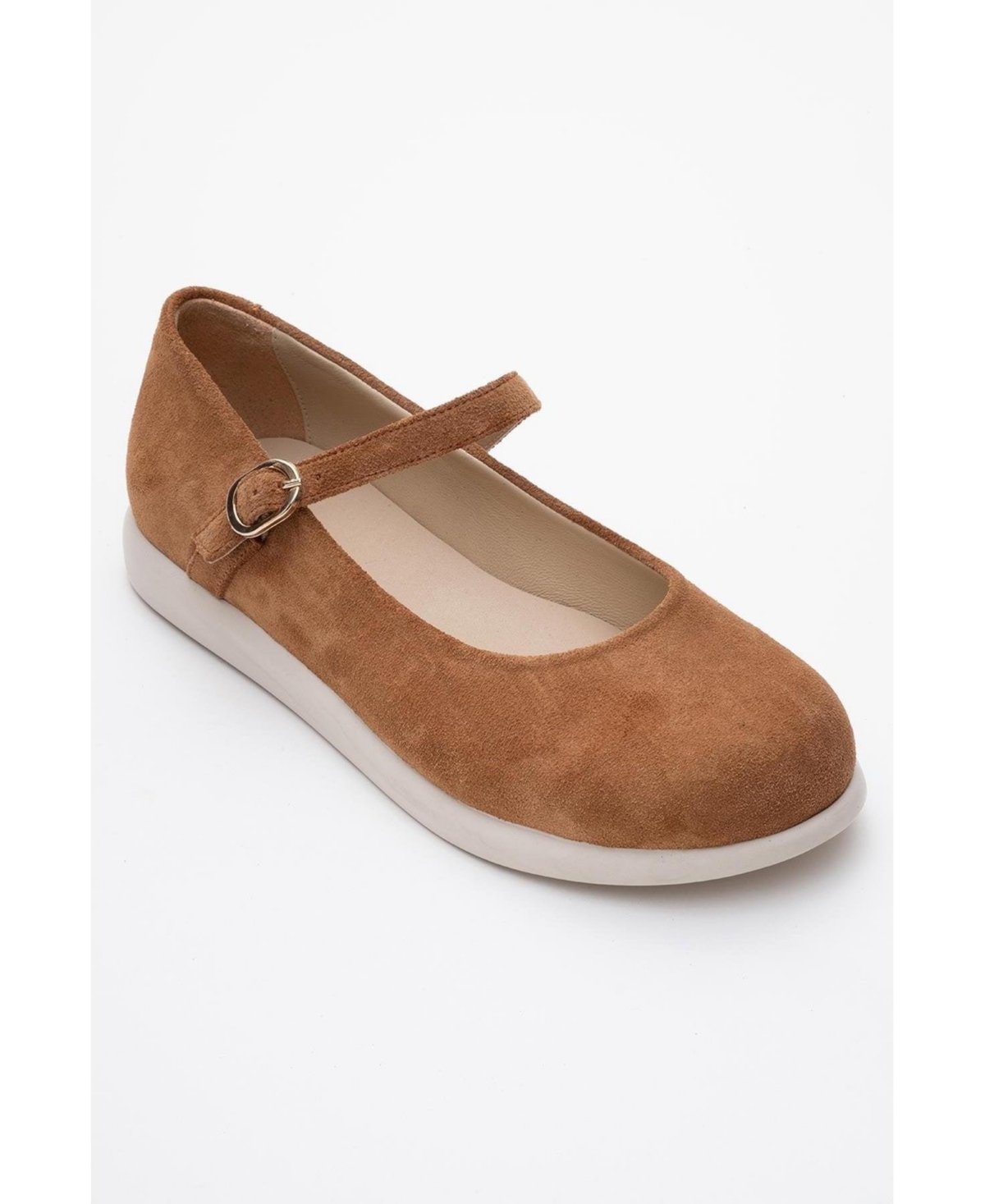 Anisa Leather Strap Flat (Women) - Gold leather