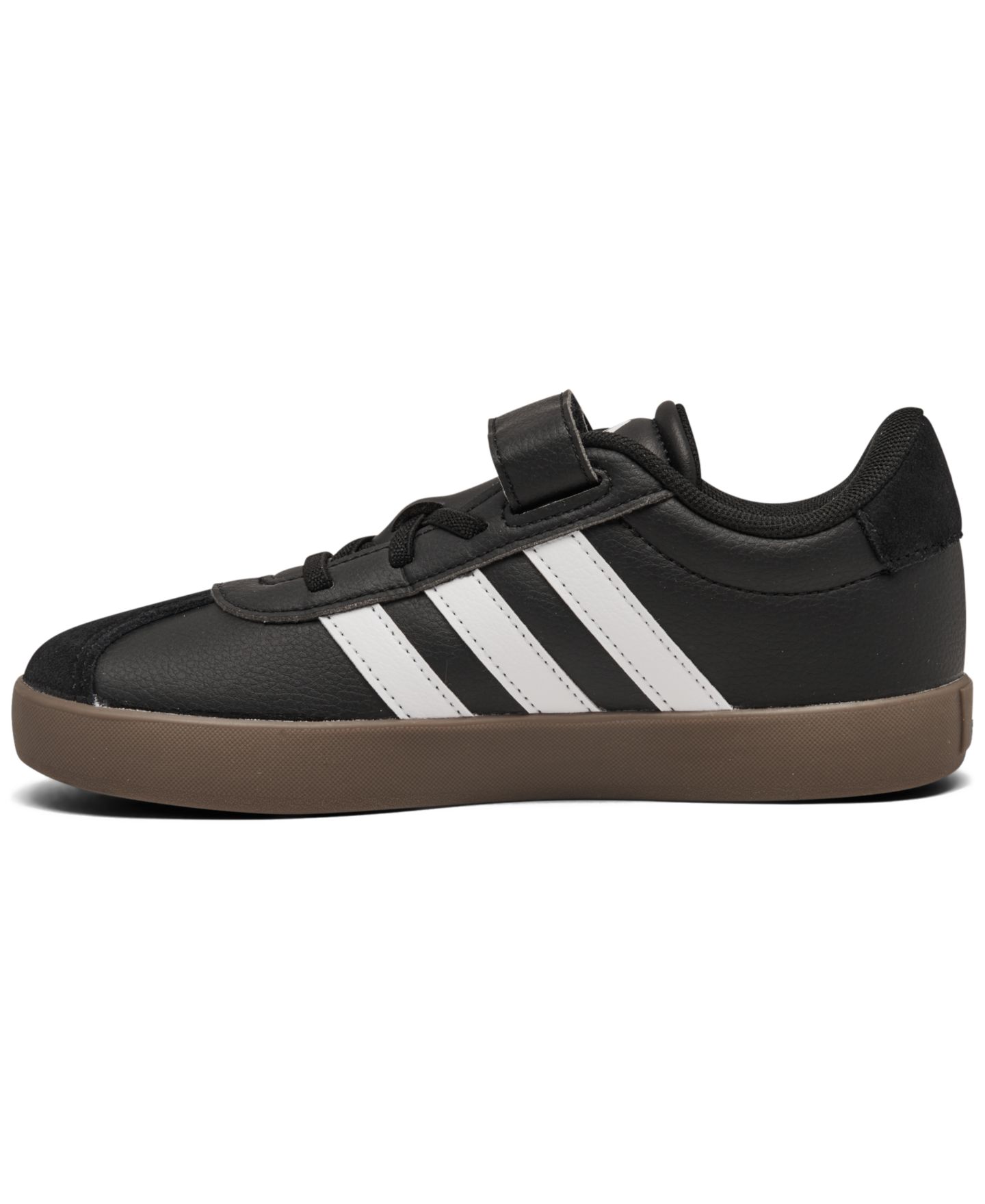 Детские повседневные кроссовки adidas VL Court 3.0 на липучке, цвет: Чёрный / Белый — фото 3
