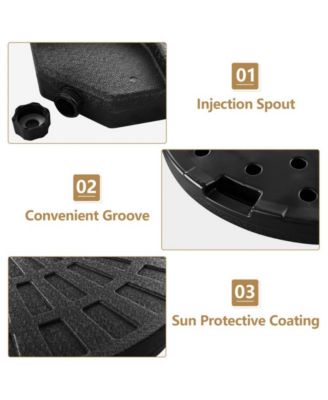 4 Pieces Round Cantilever Umbrella Base with Carry Handles for Garden