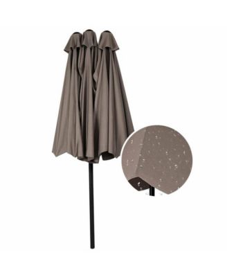 15 Feet Double-Sided Outdoor Patio Umbrella with Crank without Base