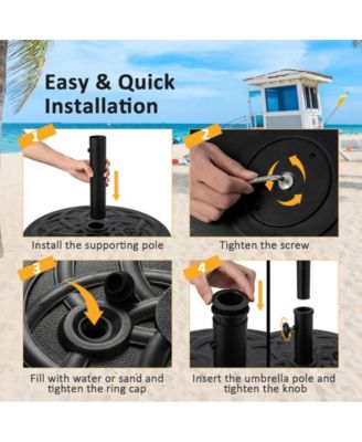 22 Inch Fillable Heavy-Duty Round Patio Umbrella Base Stand