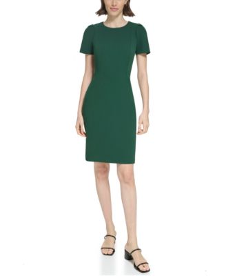 Calvin Klein - Women's Short-Sleeve Scuba Sheath Dress