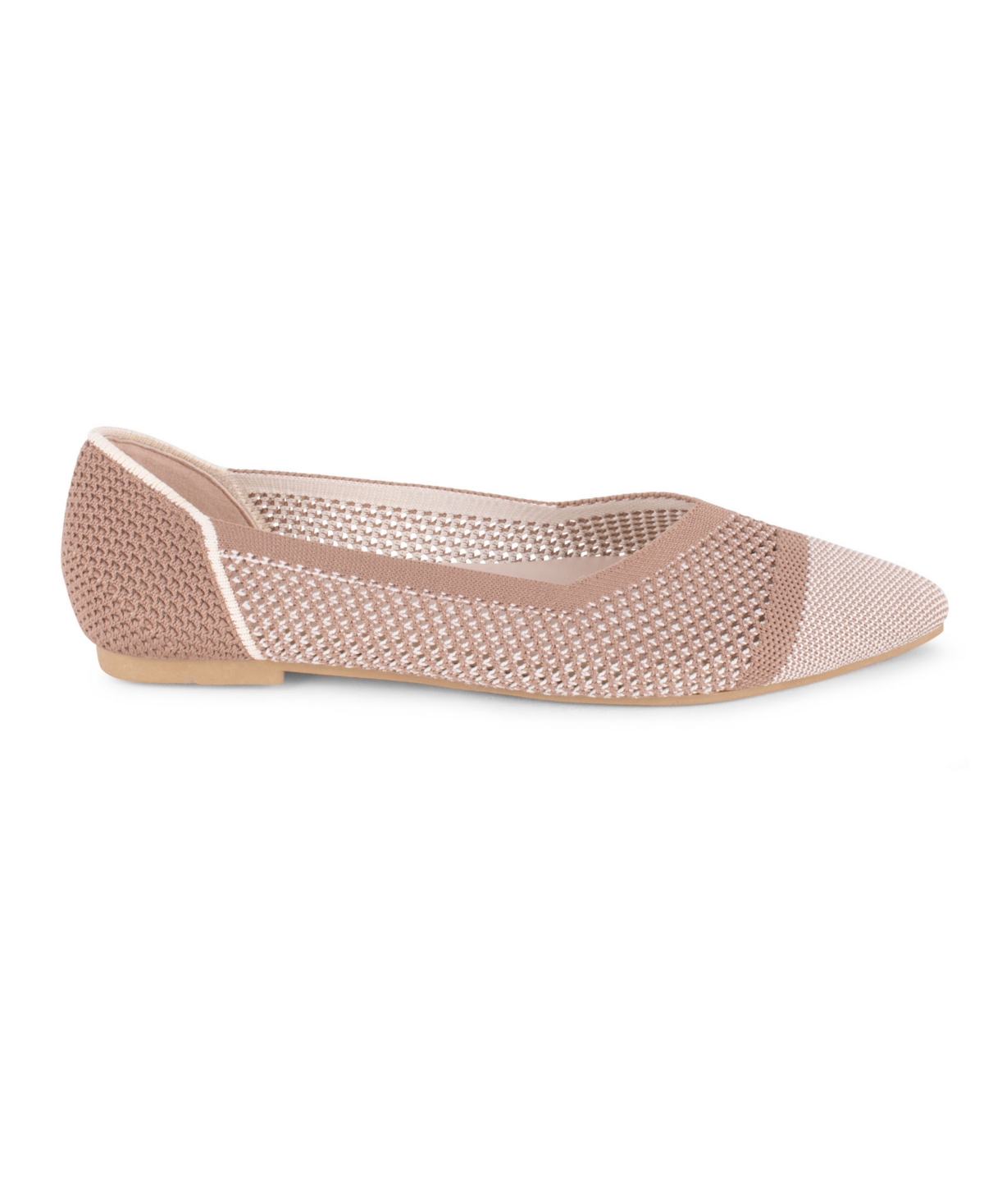 Tahari Antigua Knit Pointed Toe Flat In Pink