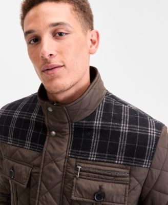 Men's Mixed Media Quilted Jacket