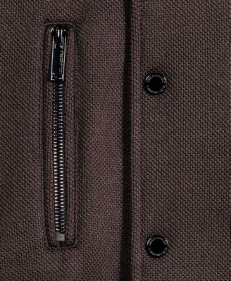 Men's Textured Varsity Zip Bomber Jacket