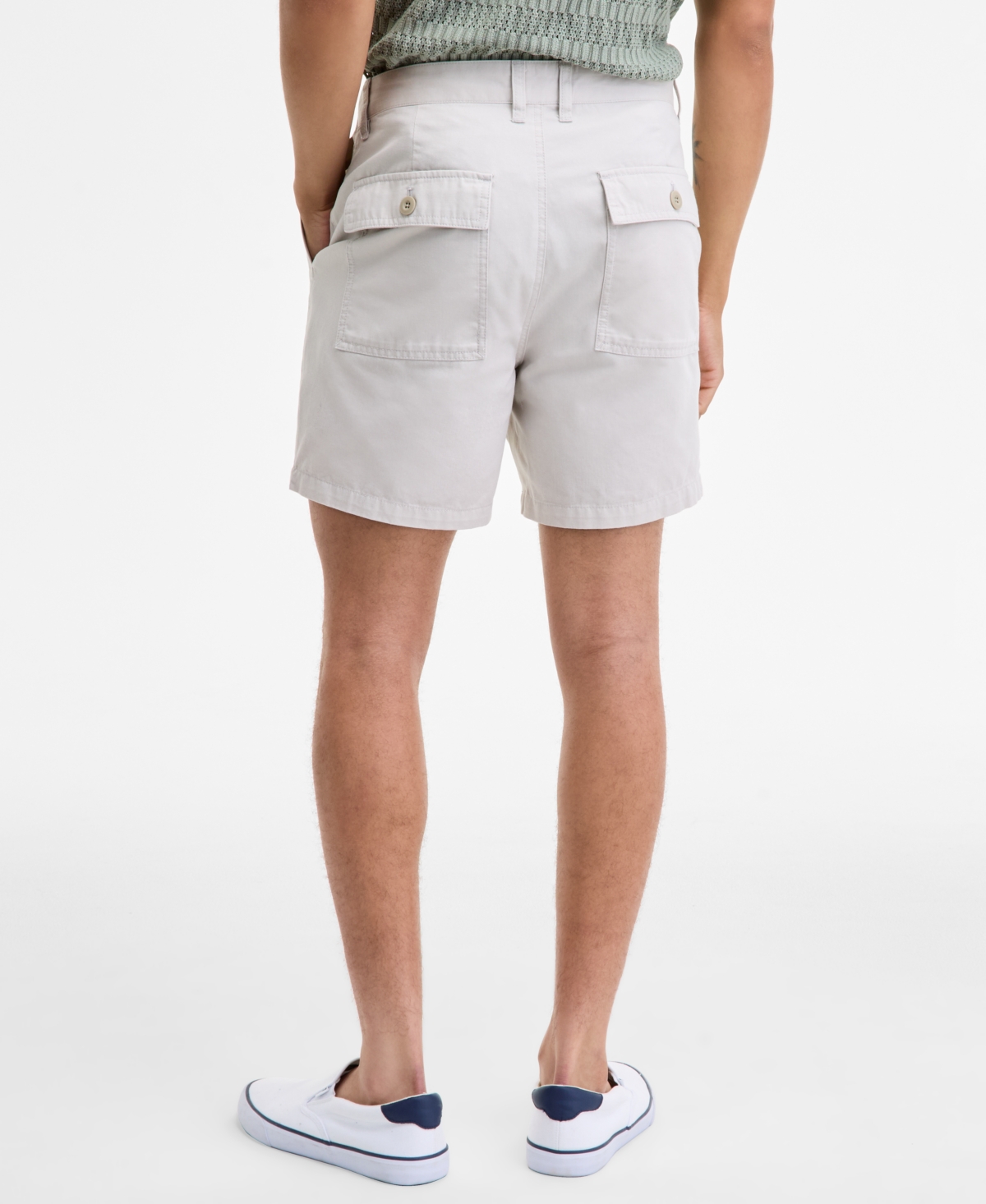 Sun + Stone Men's Peter Regular-fit 6" Cotton Field Shorts, Macy's Exclusive In Gray