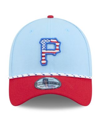 Men's Light Blue/Red Pittsburgh Pirates 2025 Fourth of July 39THIRTY Flex Hat