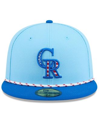 Men's Light Blue/Blue Colorado Rockies 2025 Fourth of July 59FIFTY Fitted Hat