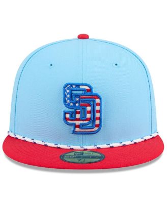 Men's Light Blue/Red San Diego Padres 2025 Fourth of July 59FIFTY Fitted Hat