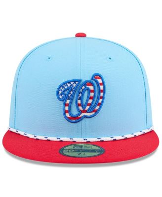 Men's Light Blue/Red Washington Nationals 2025 Fourth of July 59FIFTY Fitted Hat