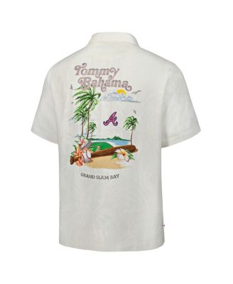 Men's White Atlanta Braves Grand Slam Bay Camp Button-Up Shirt