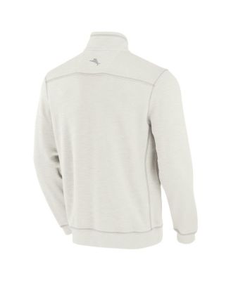 Men's Cream Atlanta Braves Sport Tobago Bay Tri-Blend Half-Zip Sweatshirt