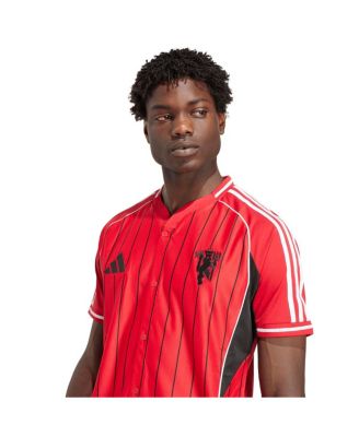 Men's Red Manchester United US Pack Full-Button Baseball Jersey