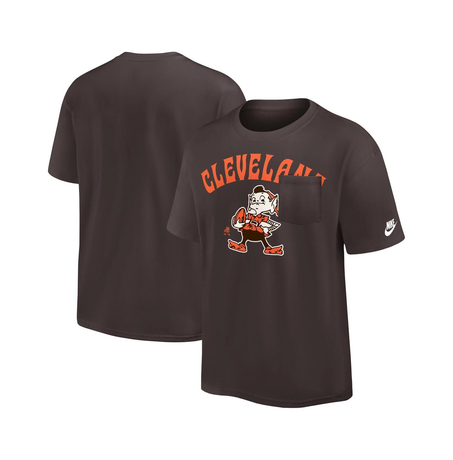 Мужская футболка Nike Brown Cleveland Browns Rewind Heavy Max90 Pocket — фото 1