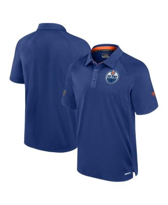 Fanatics - Men's Royal Edmonton Oilers Authentic Pro Rink Raglan Polo Shirt
