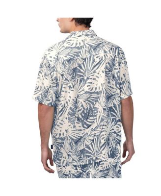 Men's Navy Atlanta Braves Monstera Print Party Button-Up Shirt