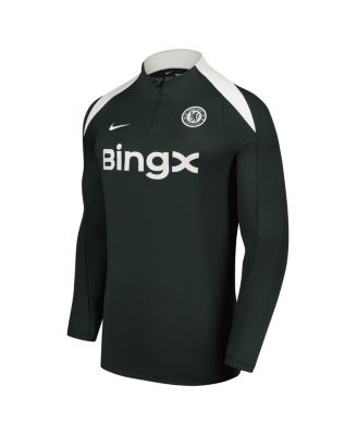 Men's Green Chelsea 2025/26 Strike Drill Raglan Quarter-Zip Long Sleeve Pullover Sweatshirt