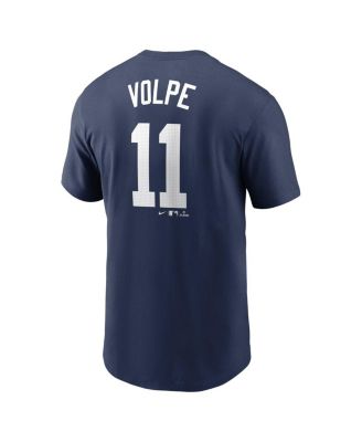 Men's Anthony Volpe Navy New York Yankees Fuse Name Number T-Shirt