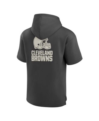 Men's Charcoal Cleveland Browns Elements Future Ground Lettering Short Sleeve Pullover Hoodie