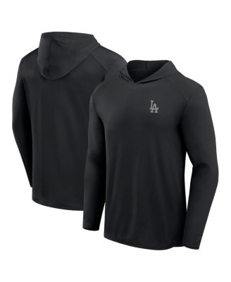 Fanatics - Men's Black Los Angeles Dodgers Front Office Power Mono Long Sleeve Hoodie T-Shirt