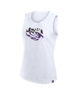 Women's White LSU Tigers Activate Slub Tank Top