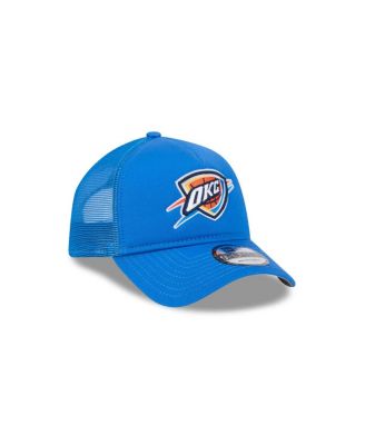 Men's Blue Oklahoma City Thunder Core Logo Foam Front A-Frame 9FORTY Adjustable Trucker Hat