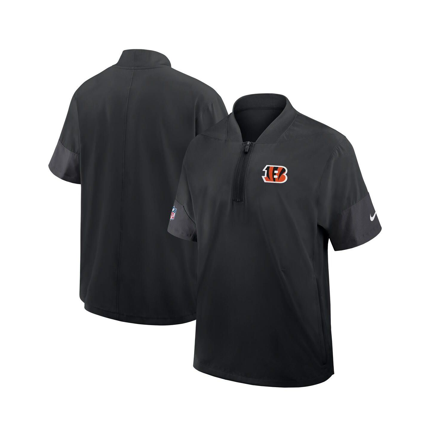 Мужская куртка Nike Black Cincinnati Bengals Sideline Short Sleeve Quarter-Zip Performance Coach — фото 1