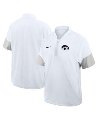 Nike - Men's White Iowa Hawkeyes 2025 Sideline Coaches Lightweight Short Sleeve Jacket