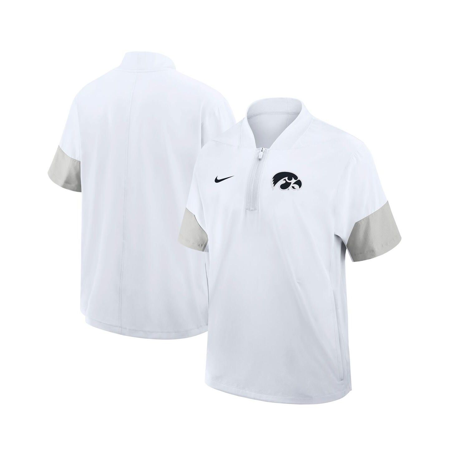 Мужская куртка Nike White Iowa Hawkeyes 2025 Sideline Coaches Lightweight Short Sleeve — фото 1