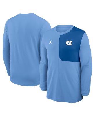 Jordan - Men's Carolina Blue North Carolina Tar Heels 2025 Sideline Coach UV Performance Long Sleeve T-Shirt