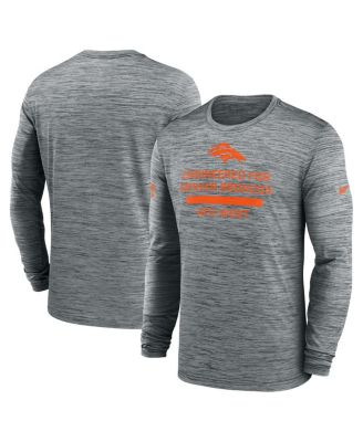 Nike - Men's Gray Denver Broncos Sideline Velocity Performance Long Sleeve T-Shirt