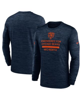 Nike - Men's Navy Chicago Bears Sideline Velocity Performance Long Sleeve T-Shirt