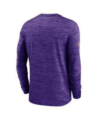 Men's Purple Minnesota Vikings Sideline Velocity Performance Long Sleeve T-Shirt