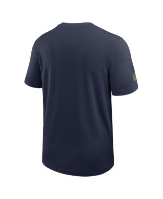 Men's College Navy Seattle Seahawks Sideline UV Performance Coach T-Shirt