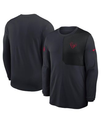 Nike - Men's Navy Houston Texans Sideline Coach UV Performance Long Sleeve T-Shirt