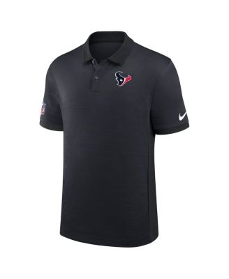 Men's Navy Houston Texans Sideline Victory Stripe Performance Polo Shirt