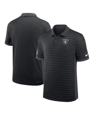 Nike - Men's Black Las Vegas Raiders Sideline Victory Stripe Performance Polo Shirt