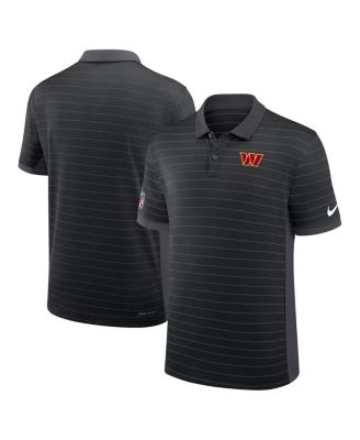 Nike - Men's Black Washington Commanders Sideline Victory Stripe Performance Polo Shirt