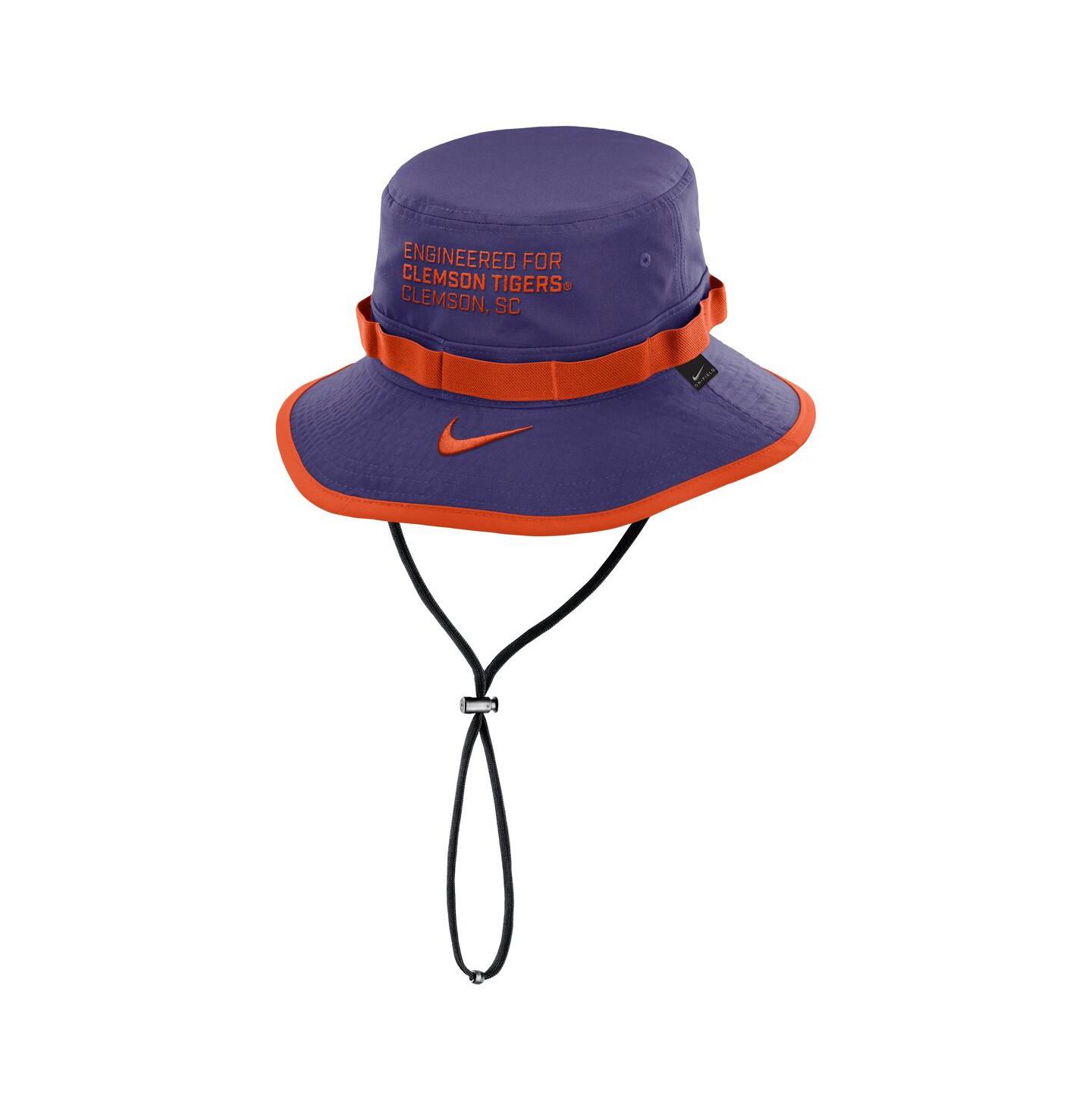 Мужская панама Nike Purple Clemson Tigers 2025 Sideline Apex Boonie Performance Bucket Hat — фото 2