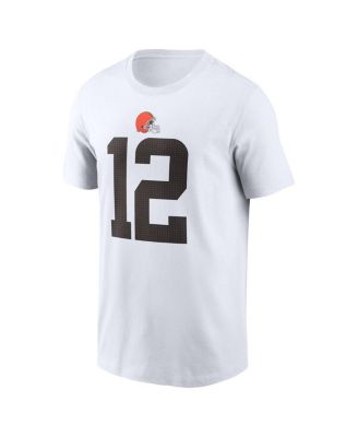 Men's Shedeur Sanders White Cleveland Browns 2025 NFL Draft Name Number T-Shirt