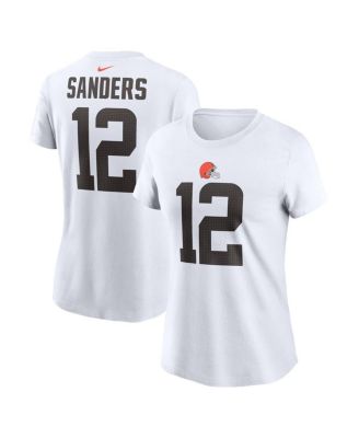 Nike - Women's Shedeur Sanders White Cleveland Browns 2025 NFL Draft Name Number T-Shirt