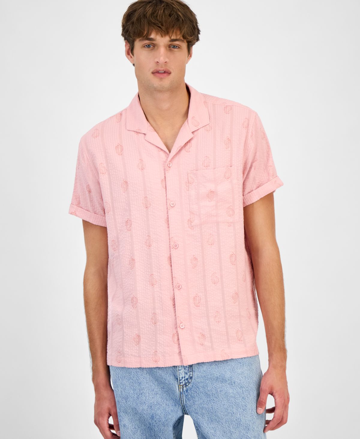 Мужская рубашка Seersucker Camp, эксклюзивная модель Macy's