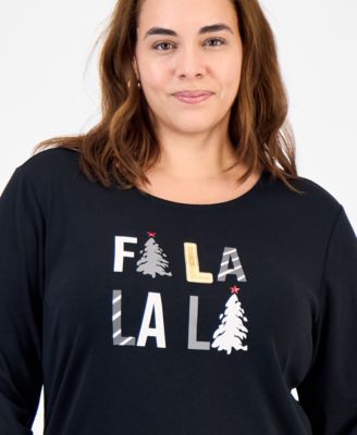 Plus Size Fa La La La Long-Sleeve T-Shirt, Macy's Exclusive
