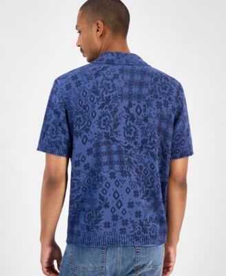 Men's Printed Short-Sleeve Cardigan, Macy's Exclusive