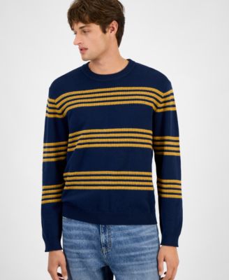 Sun + Stone - Men's Striped Crewneck Sweater, Macy's Exclusive