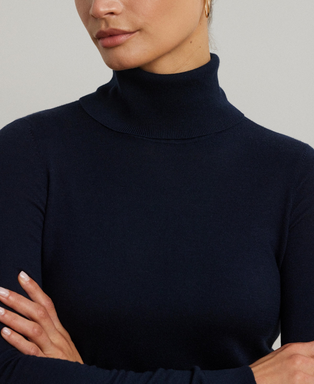 Lauren Ralph Women's Silk-Blend Turtleneck Sweater